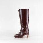 Reformation Burgundy Gaelle Round Toe Knee Boots