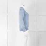 Anglo - Italian Pale Blue Cashmere Cotton Blend Sweater