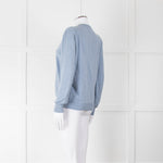 Anglo - Italian Pale Blue Cashmere Cotton Blend Sweater