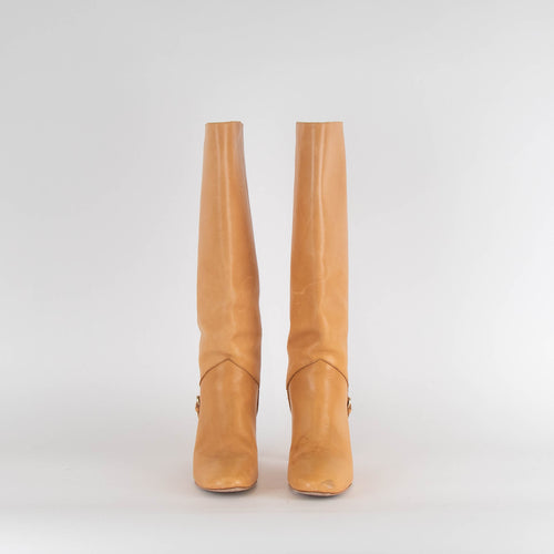 Reformation Gaelle Pale Tan Knee High Boots