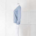 Anglo - Italian Pale Blue Cashmere Cotton Blend Sweater