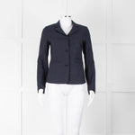 Hope Navy Blue White Flex Single Breasted Jacket