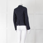 Hope Navy Blue White Flex Single Breasted Jacket