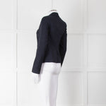 Hope Navy Blue White Flex Single Breasted Jacket