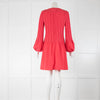 Maje Pink Pleat Long Sleeve Dress