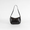 Mulberry Black Croc Leather Half-Moon Bag