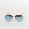 Victoria Beckham Blue Mirrored Lense Aviator Sunglasses