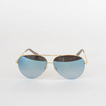 Victoria Beckham Blue Mirrored Lense Aviator Sunglasses