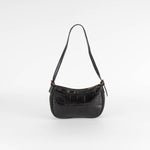 Mulberry Black Croc Leather Half-Moon Bag