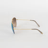 Victoria Beckham Blue Mirrored Lense Aviator Sunglasses