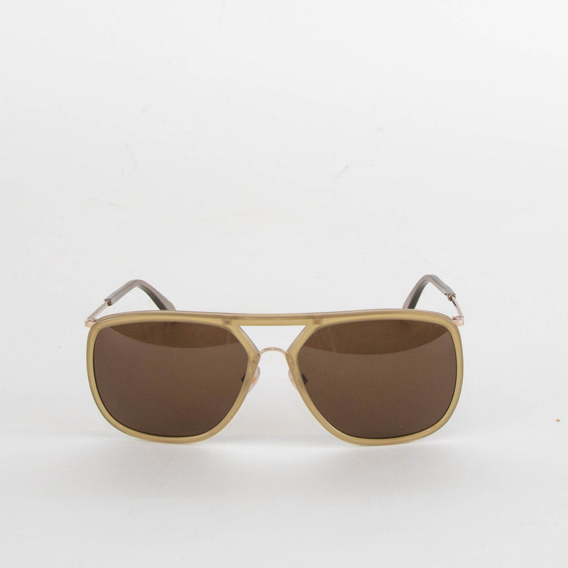 Victoria Beckham Greige Oversized Aviator Sunglasses