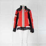 Frauenschuh Red Navy and Cream Mixed Hooded Ski Jacket