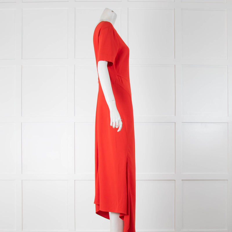 Victoria Beckham Red Backless Crepe Maxi Dress