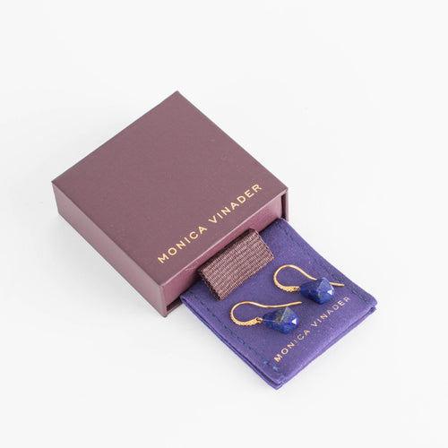Monica Vinader Gold Lapiz Lazuli Drop Earrings