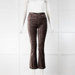 Paige Brown Colette Crop Flare Velvet Trousers