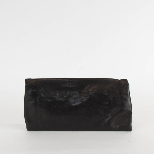 Jil Sander Black Leather Soft Clutch Bag