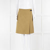 Loro Piana Green Cashmere Herringbone Wrap Skirt