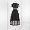 Maje Black Broderie Anglaise Dress With Gold Eyelet