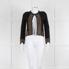 Maje Black Knit Cardigan With Gold Ring Detail