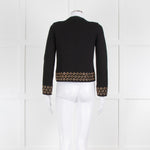 Maje Black Knit Cardigan With Gold Ring Detail