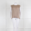 Max Mara Golden Beige Pleated Sleeveless Top