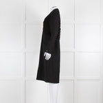 Chanel Black Lurex Tweed Silk Front Panel Zip Front Dress