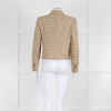 Me + Em Yellow Grey Cream Wool Blend Check Cropped Jacket