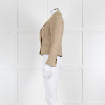 Me + Em Yellow Grey Cream Wool Blend Check Cropped Jacket