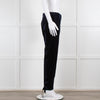 Max Mara Studio Navy Velvet Straight Leg Trousers