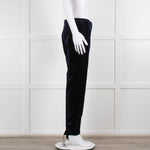 Max Mara Studio Navy Velvet Straight Leg Trousers