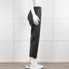 Escada Black Leather Flat Front Trousers