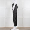 Escada Black Leather Flat Front Trousers