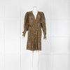 Isabel Marant Etoile Brown Leaf Animal Print Dress