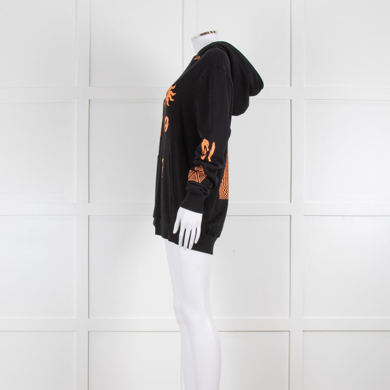 Paul Smith Black Hoodie with Orange Graphic Print