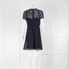 Maje Navy Lace Short Sleeve Dress