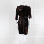 Diane Von Furstenberg Velvet Wrap Dress with Abstract Pattern