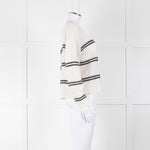 360 Cashmere Cream Jumper With Black Stripes