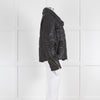 Hogan Coated Grey Quilted Black Zip Up Jacket