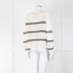 360 Cashmere Cream Jumper With Black Stripes