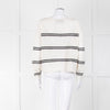 360 Cashmere Cream Jumper With Black Stripes