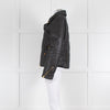 Hogan Coated Grey Quilted Black Zip Up Jacket