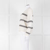 360 Cashmere Cream Jumper With Black Stripes