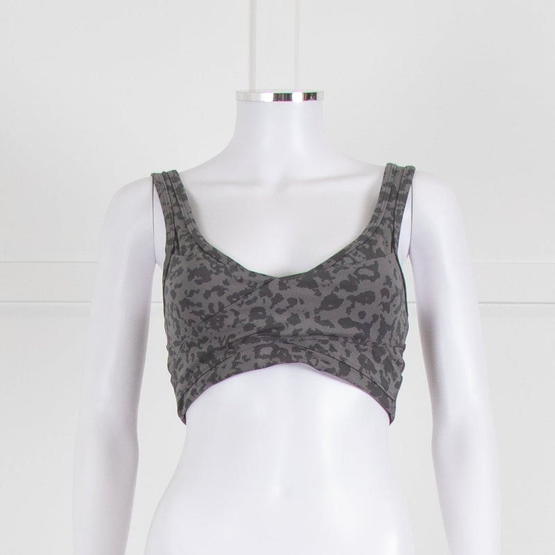 Varley Lets Move Kellam Sports Bra in Grey Animal Print