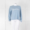 360 Cashmere Pale Blue Cashmere Jumper With 'Sunshine' Logo