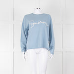 360 Cashmere Pale Blue Cashmere Jumper With 'Sunshine' Logo