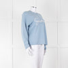 360 Cashmere Pale Blue Cashmere Jumper With 'Sunshine' Logo