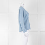 360 Cashmere Pale Blue Cashmere Jumper With 'Sunshine' Logo