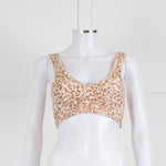 Varley Lets Move Kellam Sports Bra in Tan Animal Print