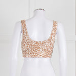 Varley Lets Move Kellam Sports Bra in Tan Animal Print