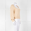 La Maille Sezane Beige Mohair Mix Jumper With Frill Collar